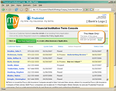 Banker Console page