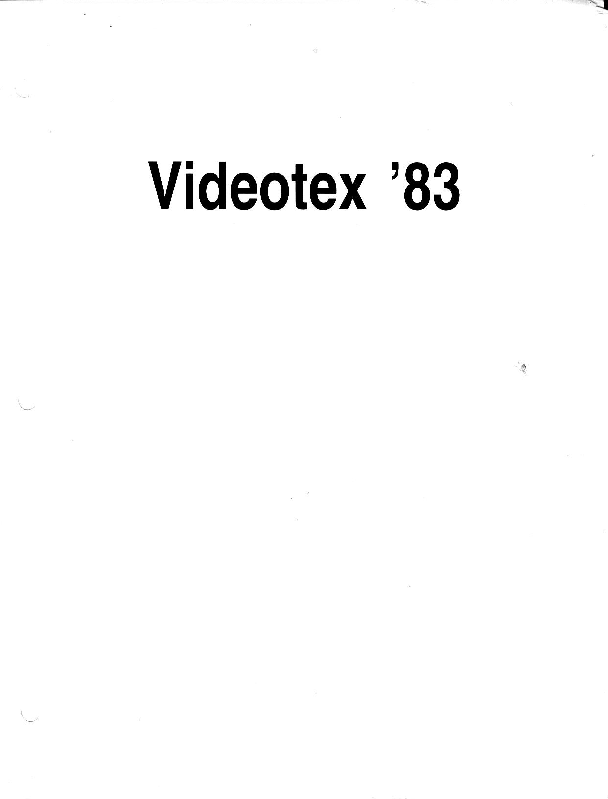 Videotex '83 Proceedings - Cover Page